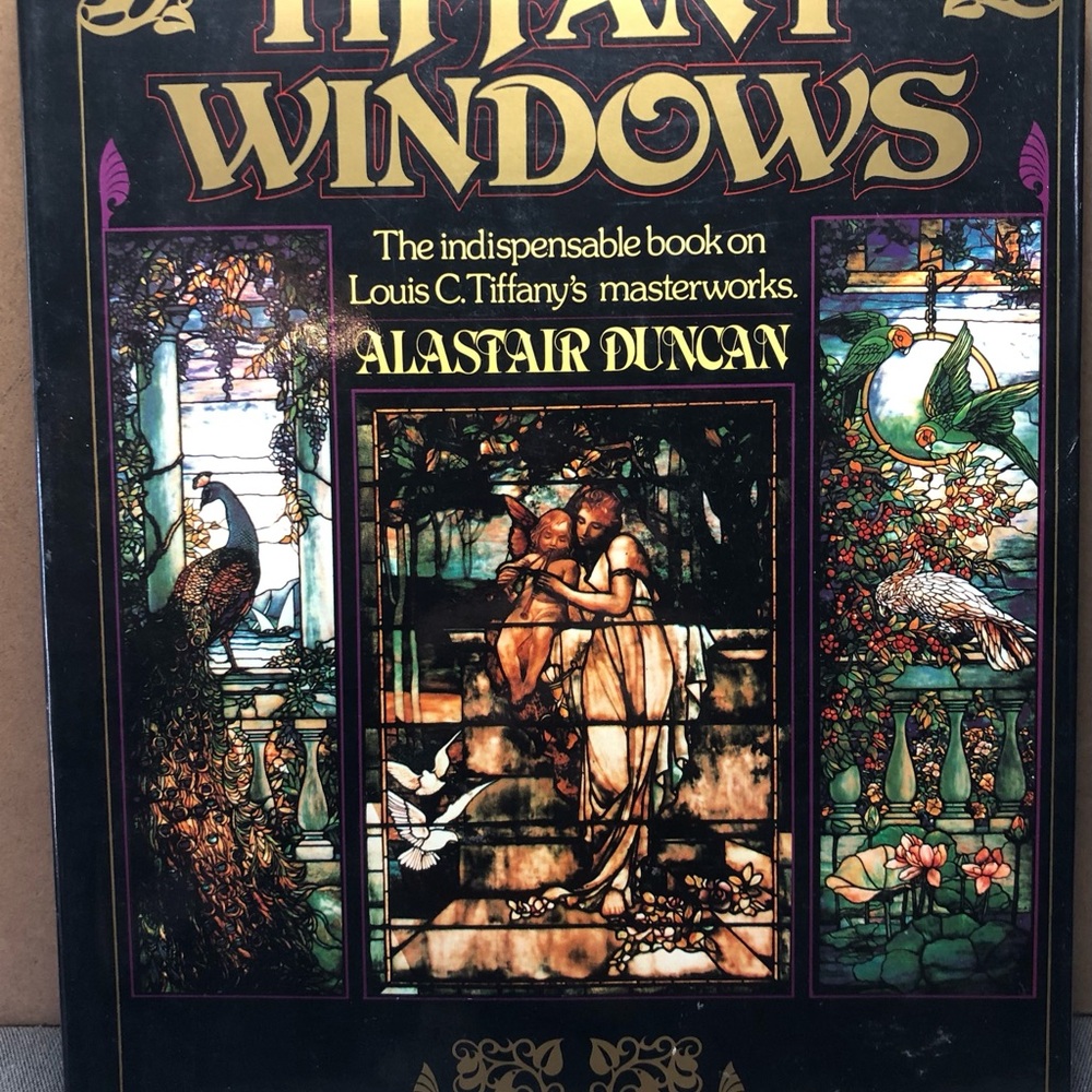 Tiffany Windows Coffee Table Book - Black and Gold Hard Cover 1980